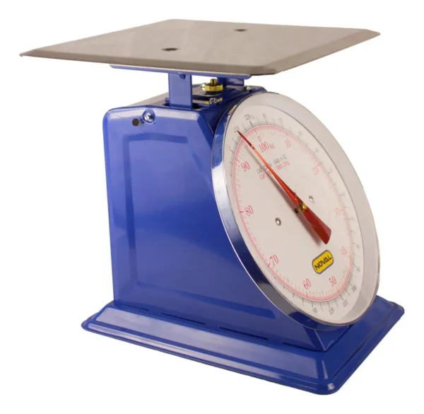 Báscula Mecánica Industrial Noval 30x30cm De Muelle 100 Kg - Azul