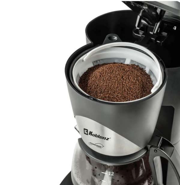 Cafetera Programable Koblenz® 12 Tazas, Filtro Lavable Negro