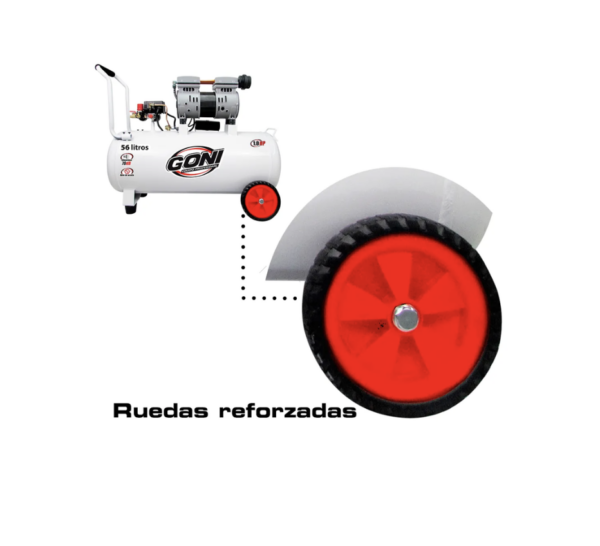 Compresor Aire Eléctrico Portátil 1 Hp 56l Silencioso Medico Blanco 60hz Monofásica