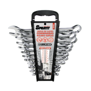 Juego De Llaves Mixtas Combinadas 22 Piezas Sprayit Plateado