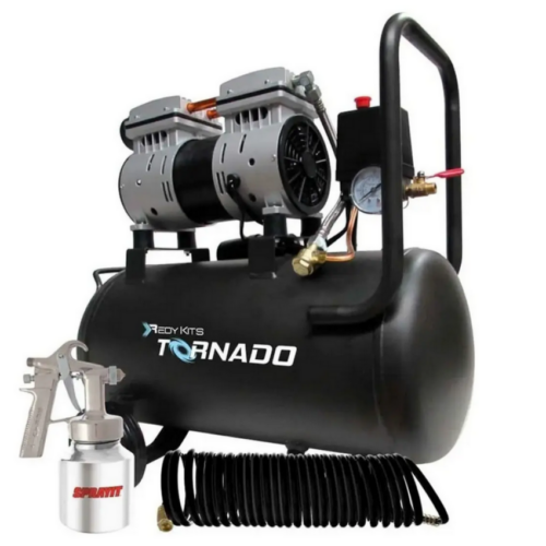 Compresor Silencioso 1HP Goni 24L Libre de Aceite TORNADO REDYKITS 37007