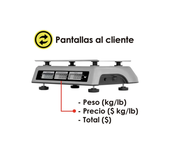 Báscula Comercial Digital Rhino BAR-6X 20Kg gris 28 cm x 20 cm