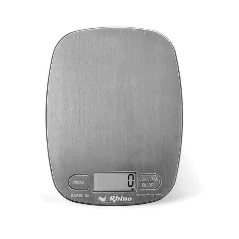 Bascula Digital De Cocina Rhino Gramera Barec-5a 5kg/1g Gris 5 Kg