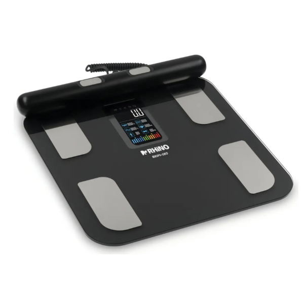 Bascula Digital Corporal 8 Electrodos Rhino 180kg Con App Color Negro