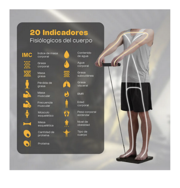Bascula Digital Corporal 8 Electrodos Rhino 180kg Con App Color Negro