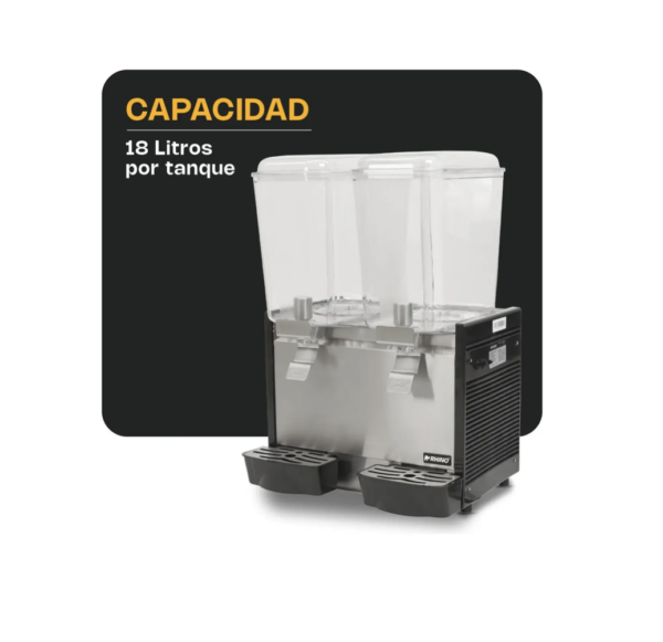 Dispensador Bebidas Frías Disbef-2t 2 Tanques De 18 Lt Rhino