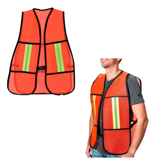 D_NQ_NP_2X_896075-MLM98985571883_112025-F Chaleco De Seguridad Malla Naranja Con Reflejante