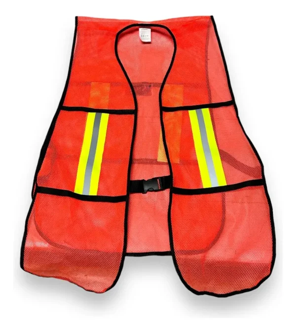 D_NQ_NP_2X_953899-MLM76405671612_052024-F Chaleco De Seguridad Malla Naranja Con Reflejante