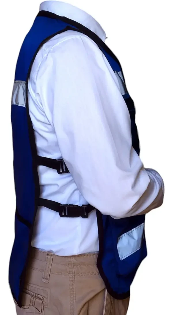 D_NQ_NP_2X_693975-MLA103634618280_012026-F Chaleco Brigadista Reflejante Gabardina Color Azul Rey Talla Del Chaleco Reflejante Unitalla Ajustable