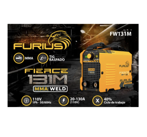 Soldadora Inversor Mini Furius 131m Mini 130 Amp 110v Color