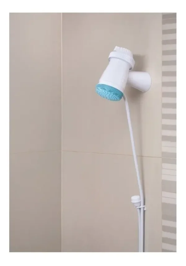Regadera eléctrica de pared Tramontina Senseday blanca y verde 5.5kW
