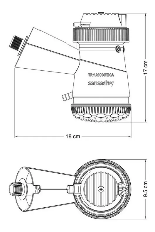 Regadera eléctrica de pared Tramontina Senseday blanca y verde 5.5kW
